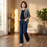 Velora – Drawstring Wide-Leg Comfort Jeans