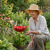 Petalune – Handcrafted Flower Bird Bath Garden Stake
