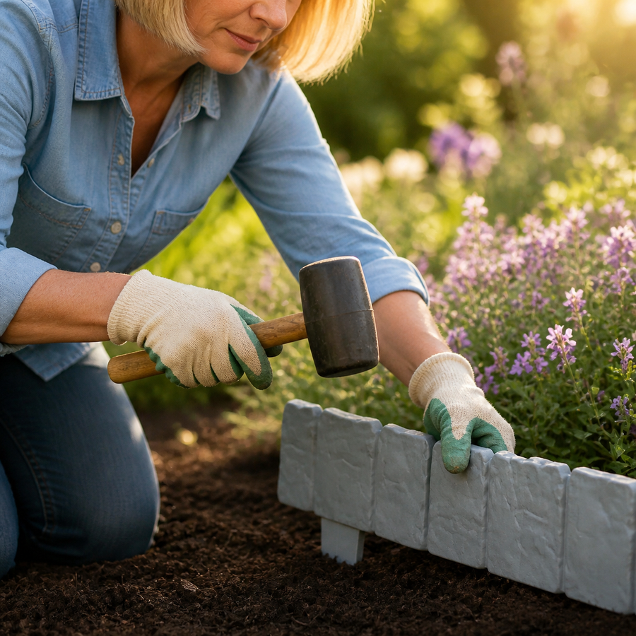 StoneCraft – Stake-In Faux Stone Garden Border