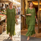 Velara – Women's Flowing Tiered Chiffon Maxi Dress
