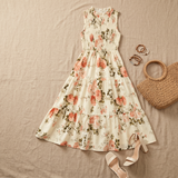 Florenza – Women's Smocked Floral Midi Dress