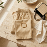 Solenna – Cotton-Linen Drawstring Capri