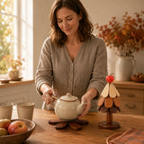 Pinecrest – Wooden Christmas Tree Trivet Set with Gravity-Fold Feathers