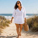 Muslina – Soft V-Neck Hooded Summer Top with Kangaroo Pocket