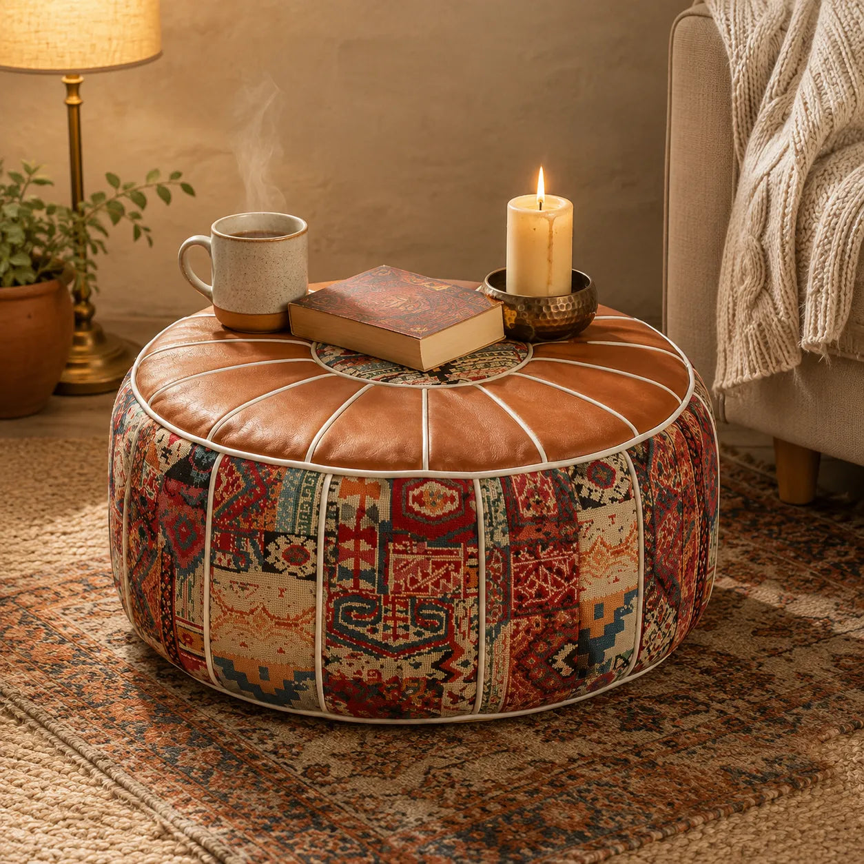 Marokka – Bohemian Storage Ottoman Pouf with Hidden Compartment