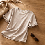 Marelle – Textured Flutter Sleeve Top