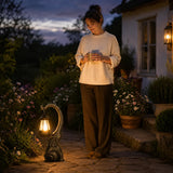 Lumeria – Aged Bronze Look Elephant Solar Lantern Garden Statue