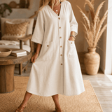 Linora – Women's Button-Front Midi Dress