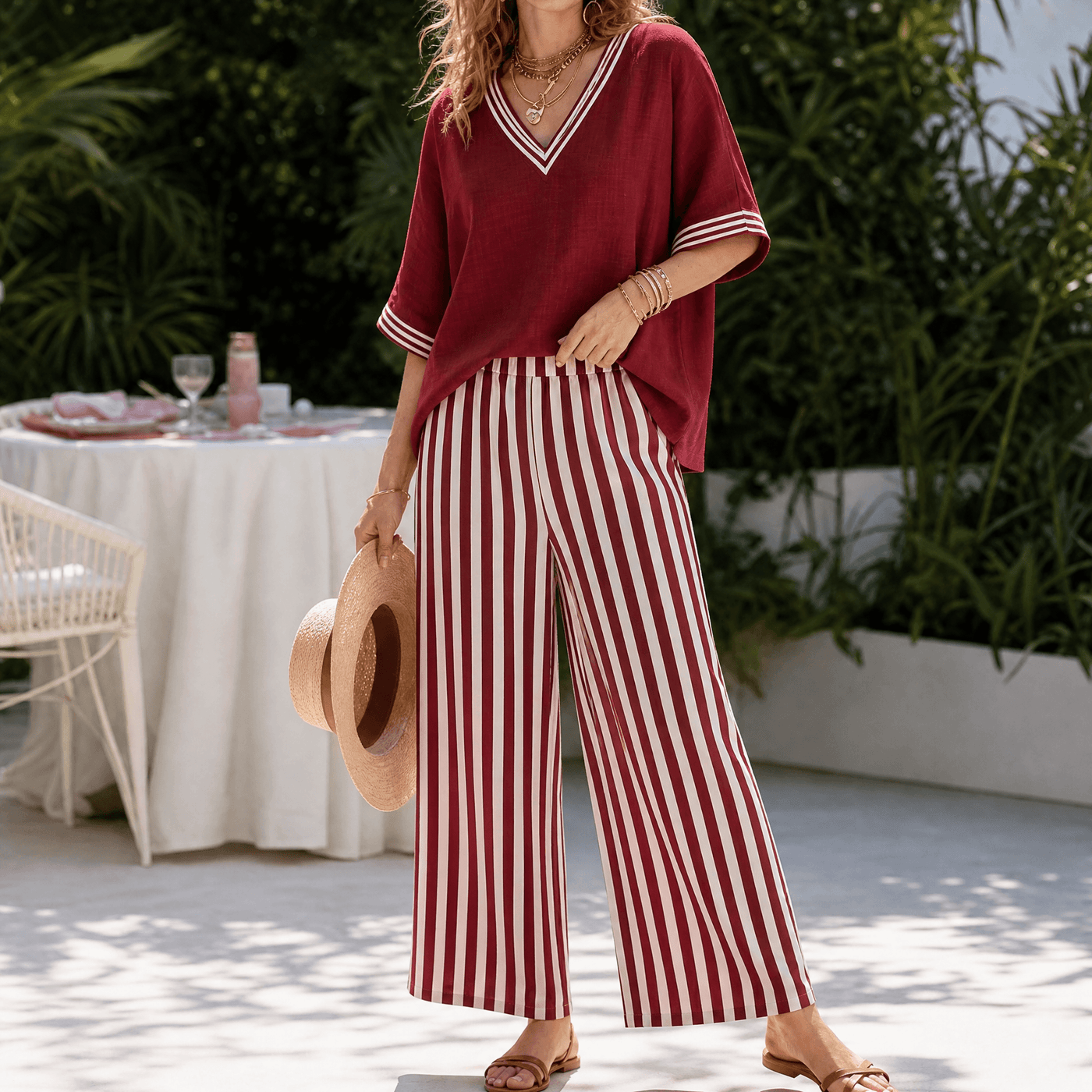 Lorna – Women's Airy Linen-like Two-Piece Set