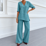 Lunara – Women's Asymmetric Linen Co-Ord Set