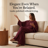Lunavia – Women's Flowy Batwing Top and Wide-Leg Pants Set