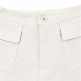 Lunavia – Linen-look wide-leg pants with pockets, high waist