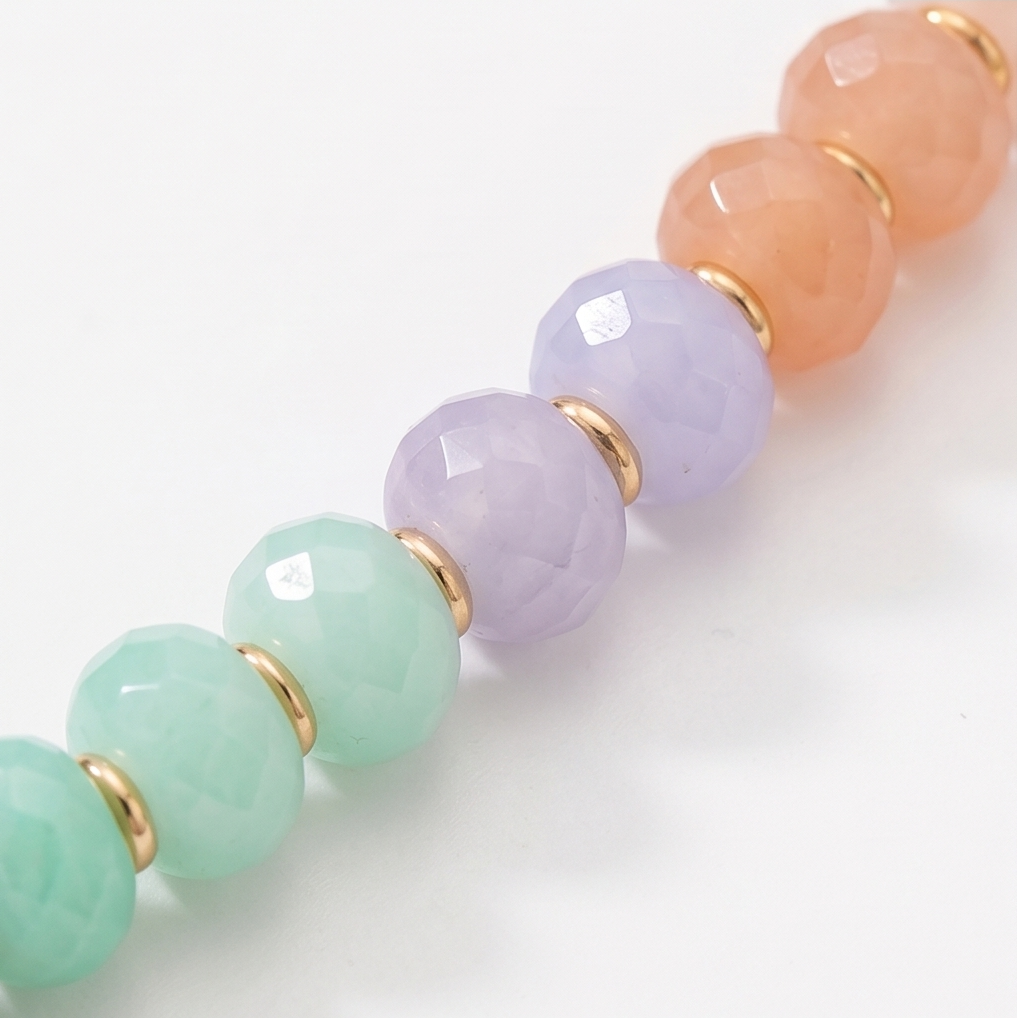Lunavia – Pastel Bead Layered Necklace with Gold Heart