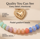 Lunavia – Pastel Bead Layered Necklace with Gold Heart