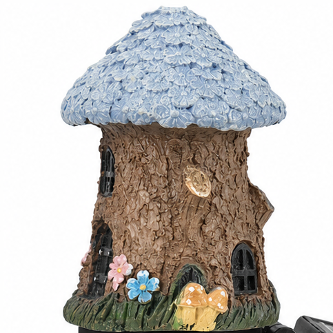 Lunavia – Solar Fairy Cottage Garden Stake Light, Hand-Sculpted Resin, Auto-On Warm LED