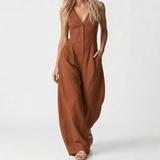 Lunavia – Women's Wide-Leg Button-Front Jumpsuit