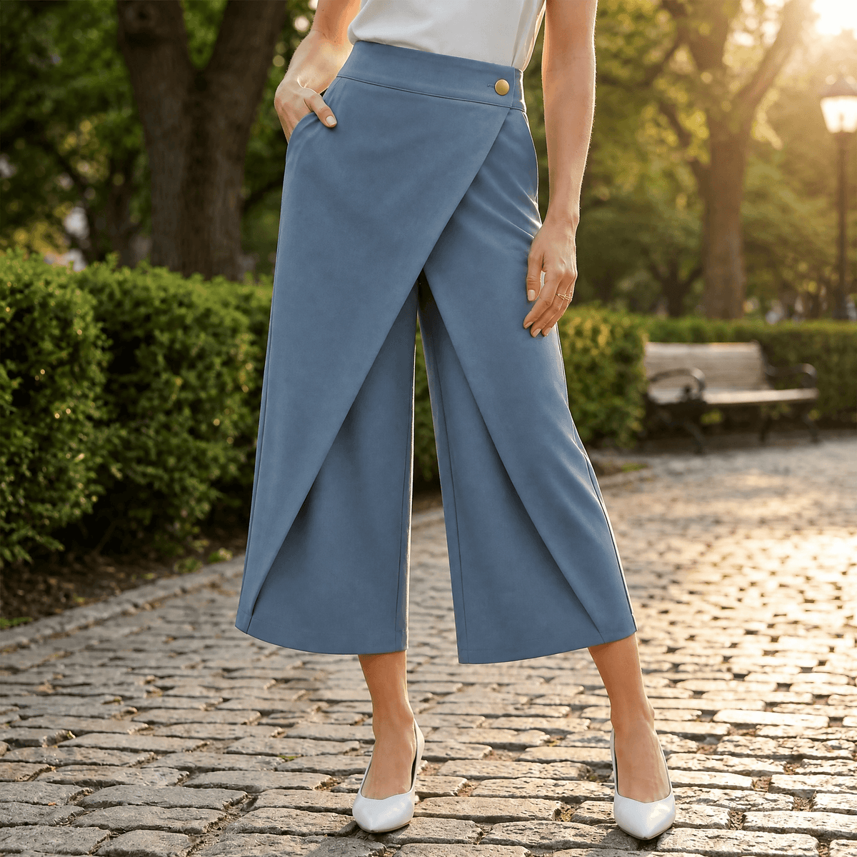 Lunavia – Wrap-Front Wide-Leg Pants