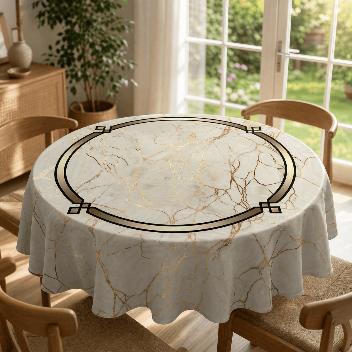 Marblara – Waterproof Gold Marble Tablecloth