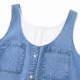 Marelle – Faux Two Piece Denim Look Shift Dress for Women