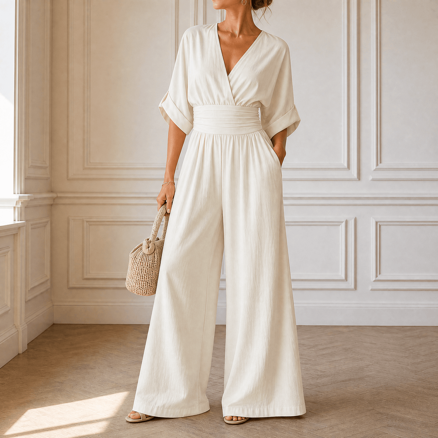Olyara – Women's Elegant Wrap Jumpsuit