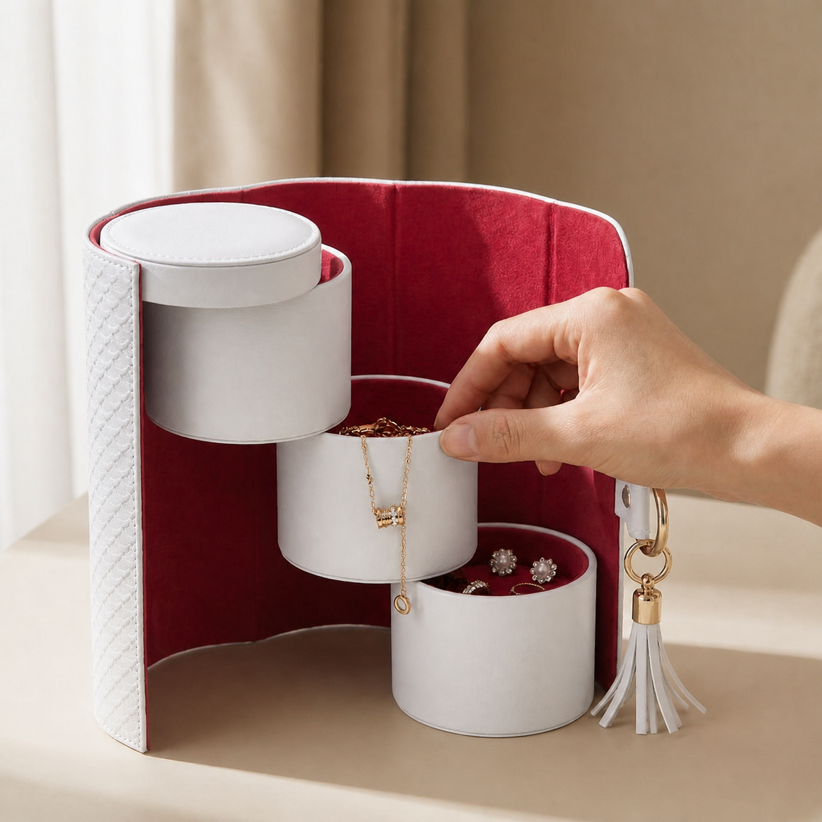 Velora – 3 Tier Travel Jewelry Roll