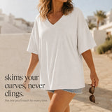 Vivelyn – Oversized V Neck Tee