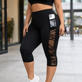 Flexora – High Waist Mesh-like Side Capri Leggings with Phone Pocket