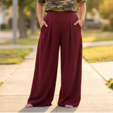 Curvella – Women's Flowy Pleated Palazzo Pants