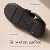 Solene – Pebbled PU T-Strap Flat Sandals for Women, Slip-On Open Toe Summer Shoes