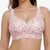 Veluna – Wireless Leopard V Neck Contour Bra