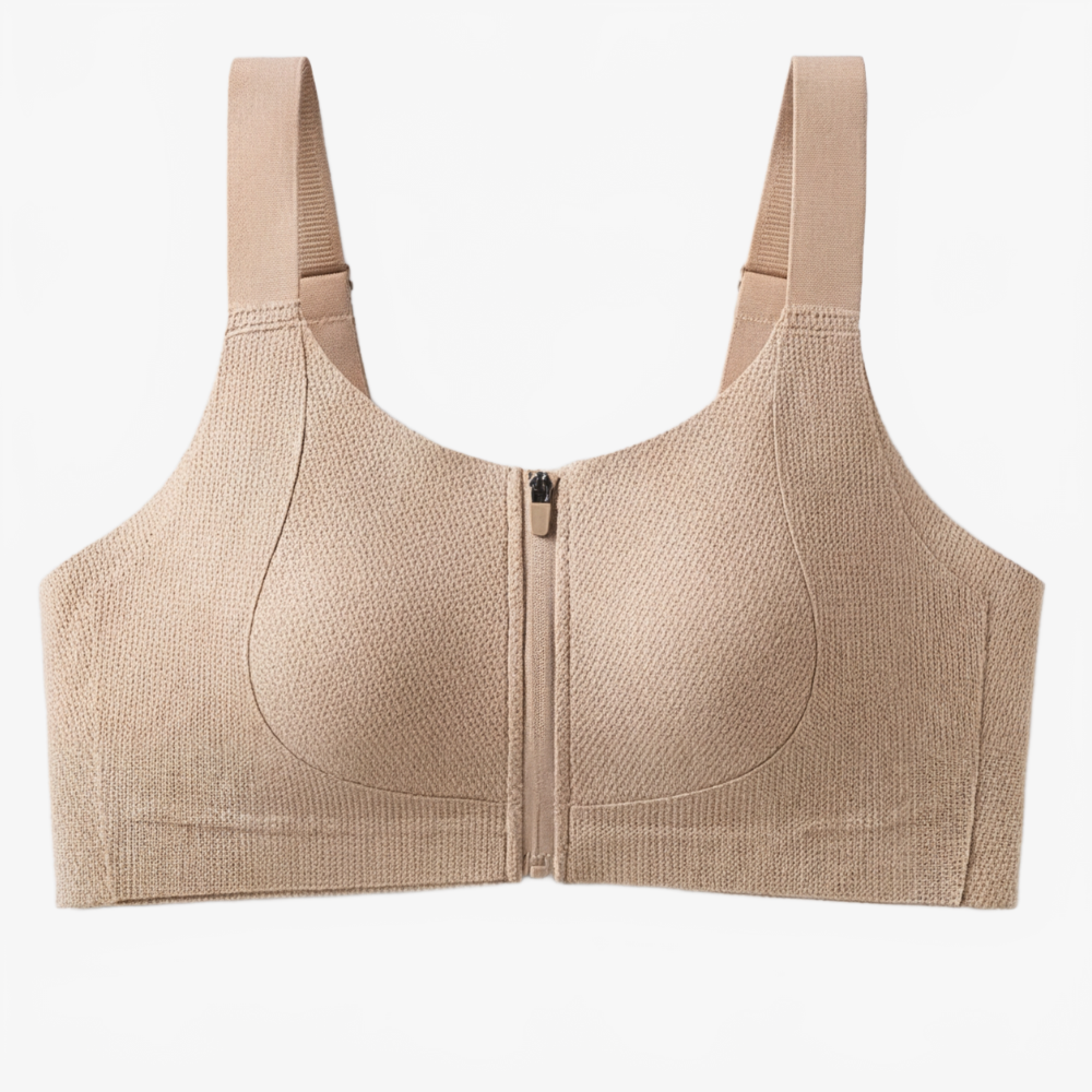 Veluna - Women's Front Zip Bra with FlexGel Support