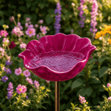 PetalHaven – Hand-Formed Poppy Bird Bath Garden Stake