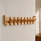 Pianello – Contoured Wood Wall Hanger with Fold-Down Hooks