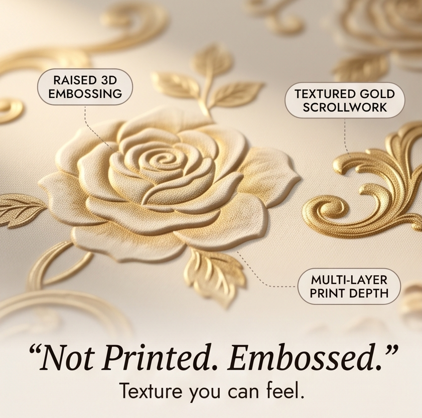 Rosalina – Embossed gold rose waterproof tablecloth