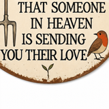 Rosethorne – Vintage Robin Memorial Garden Sign, Round Plaque with Robin Verse