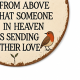 Rosethorne – Vintage Robin Memorial Garden Sign, Round Plaque with Robin Verse