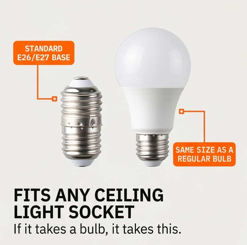 Socketcool – Screw-In Ceiling Fan with LED Light & Remote