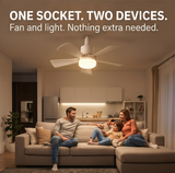 Socketcool – Screw-In Ceiling Fan with LED Light & Remote