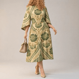Serenza – Women's Vintage Tapestry Plus-Size Midi Dress