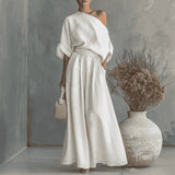 Solendra – Coordinated One-Shoulder Top and Flowing Wide-Leg Pants