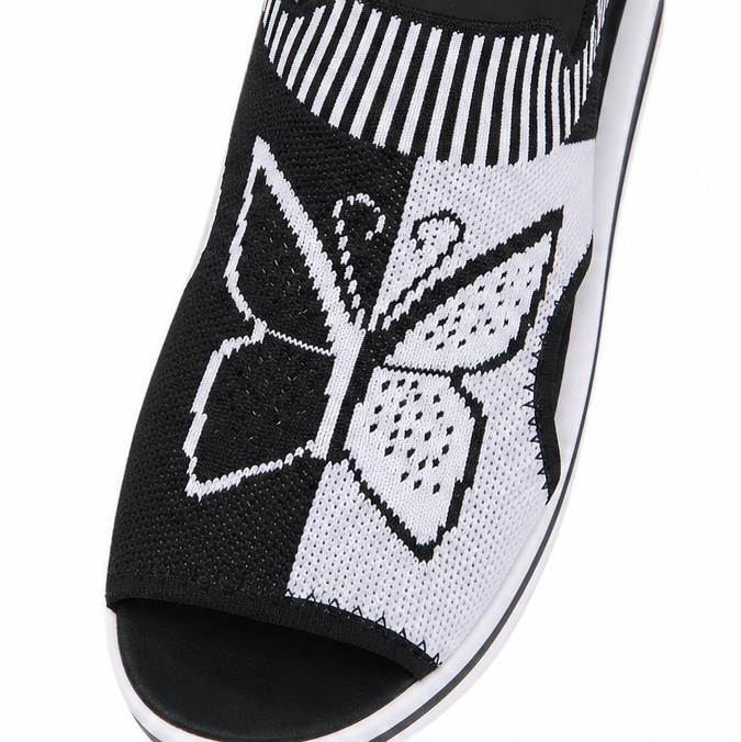 Sockela – Butterfly Knit Platform Peep Toe Sandals for Women