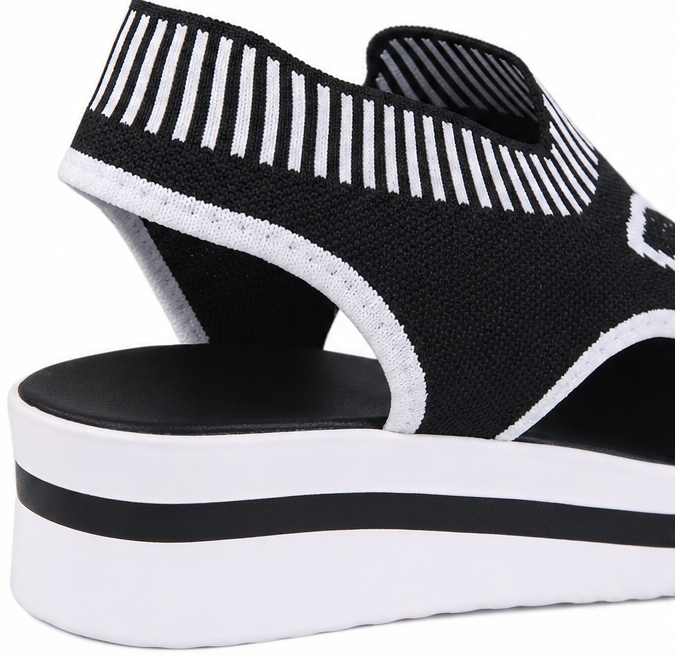 Sockela – Butterfly Knit Platform Peep Toe Sandals for Women