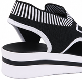 Sockela – Butterfly Knit Platform Peep Toe Sandals for Women