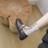 Sorellea - Women's Vintage Floral Embroidered Socks