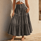 Soléra – Women's Soft Button-Front Denim Maxi Skirt