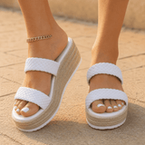 Solara – Braided Platform Wedge Slides