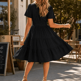 Solenna – Women's Smocked Waist Tiered Mini Dress