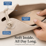 Sollea – Soft Suede Slip-On Flats with Rope Bow