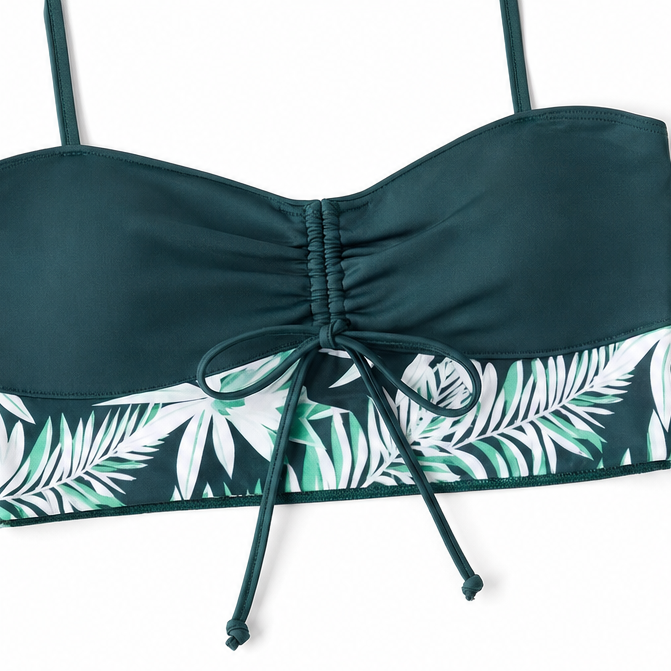 Solmara – High Waisted Tropical Print Swim Set with Boyshort Bottom