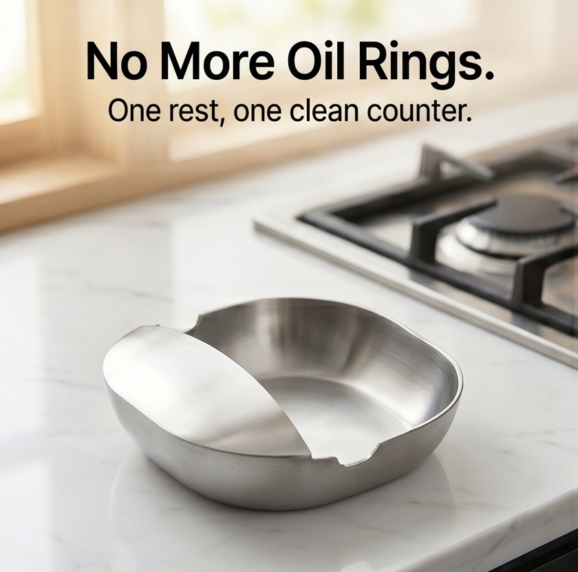 Spoonara – Heavy Stainless Spoon Rest for Tidy Counters